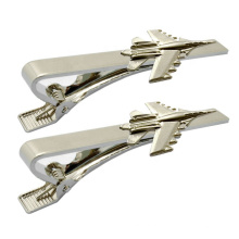 High quality stainless steel unique train aviation cufflink and tie pin set neck tie bar clips metal